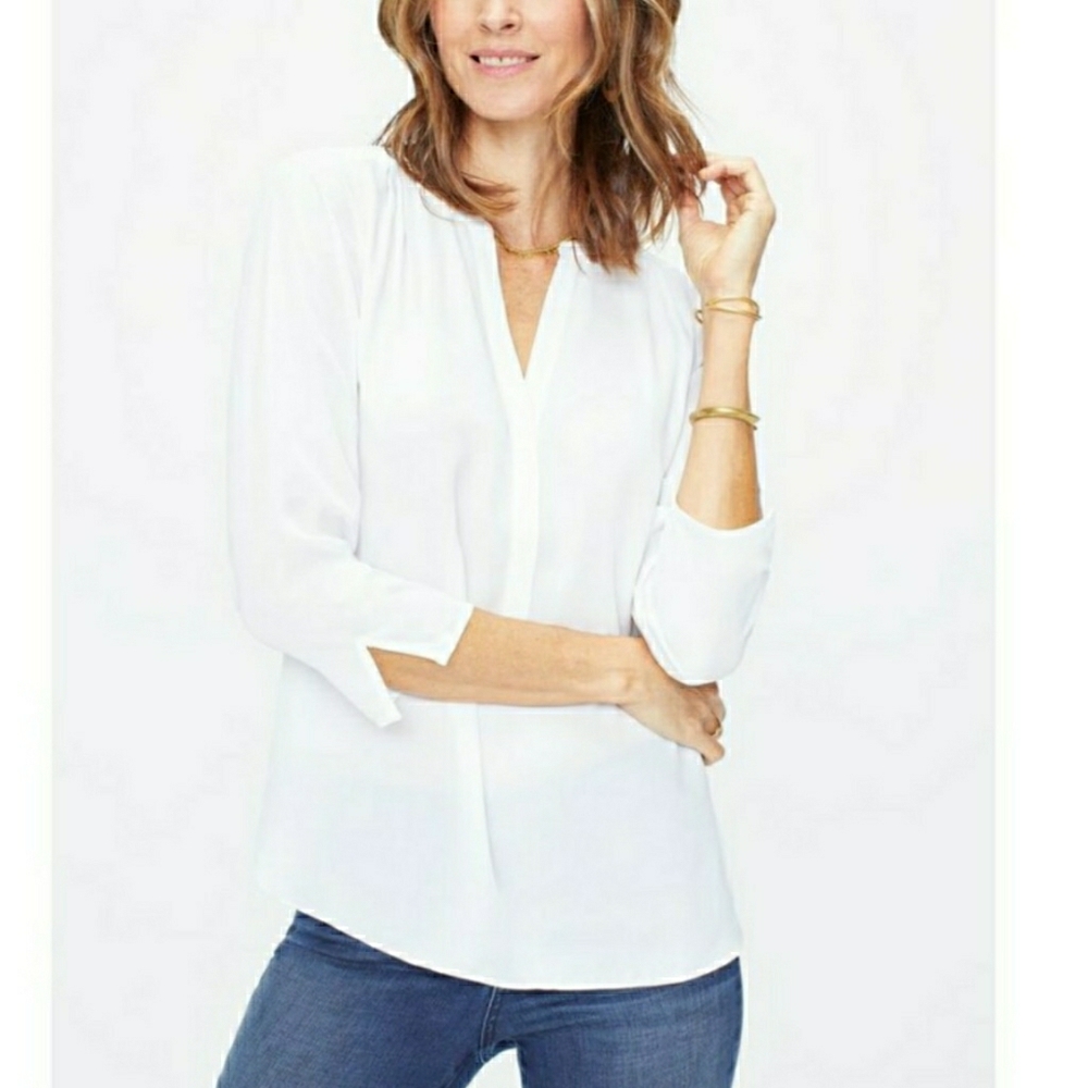NYDJ White The Perfect Blouse
